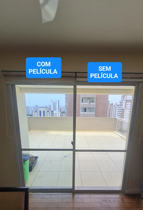 Película nano cerâmica aplicada em sacada de apartamento na Vila Mariana, São Paulo