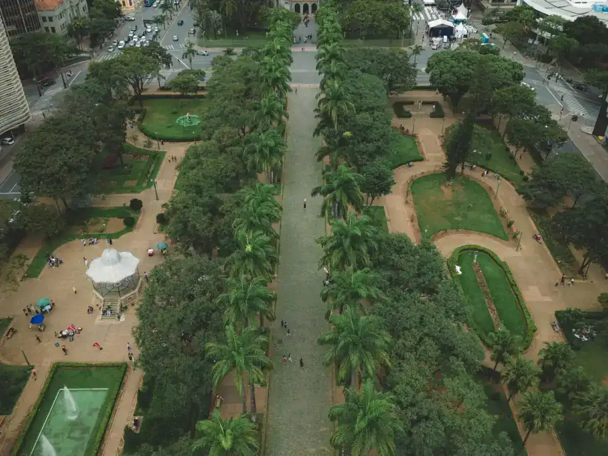 Vista aérea da Praça da Liberdade em Belo Horizonte