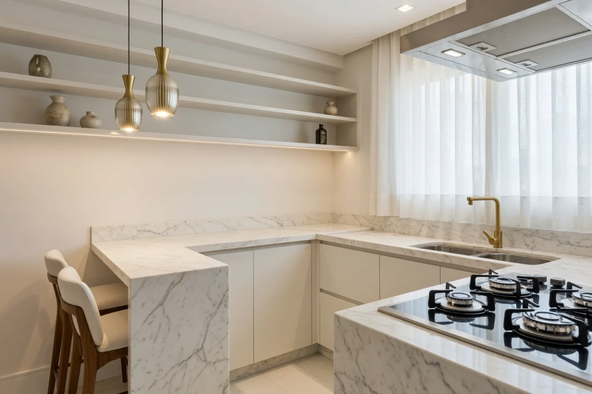 Cooktop em cozinha moderna